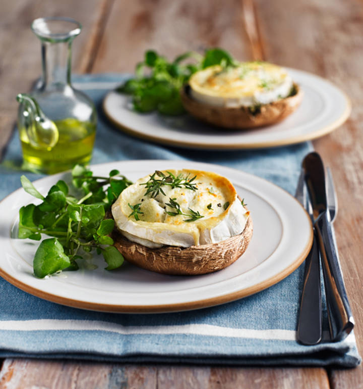 French goats' cheese on mushrooms Sainsbury`s Magazine